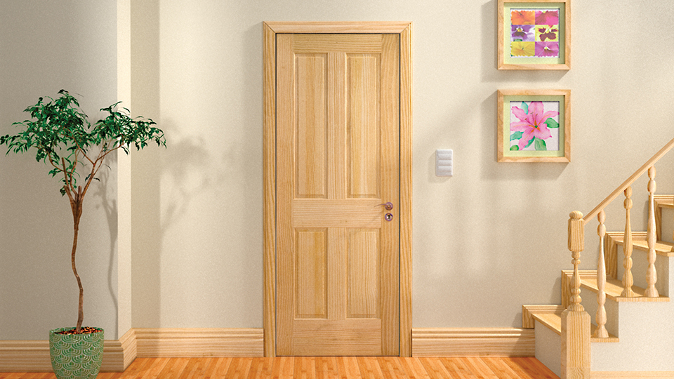 Деревянная дверь из массива сосны